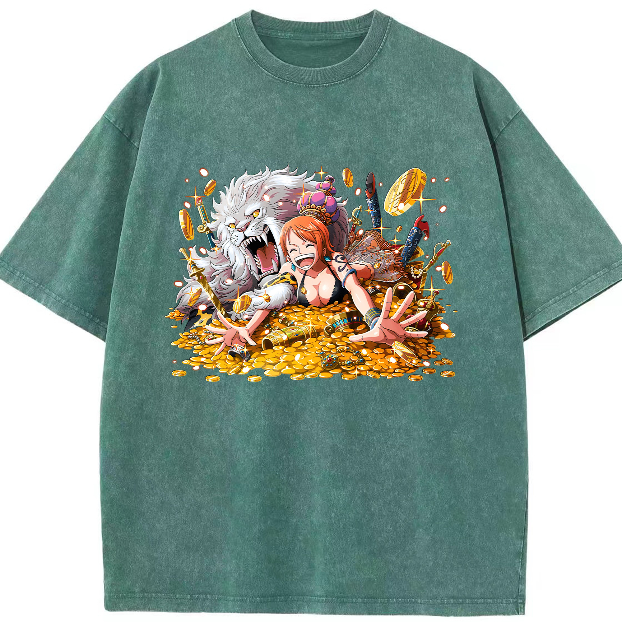 ワンピース ナミ ONE PIECE Nami 綿100% ヴィンテージ風 半袖Tシャツ（フロントプリント）